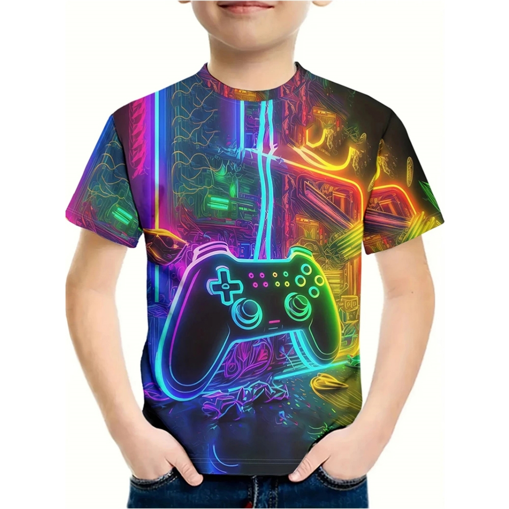 Summer Clothing Drawing For Kids - T-Shirt pour garçon imprimé 3D Gamepad