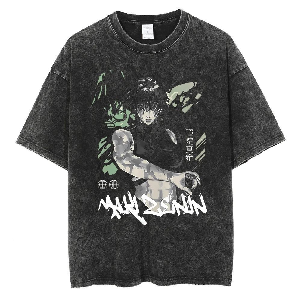 Vintage Summer Clothing Men - T-shirt Homme Jujutsu Kaisen Maki Zen'in