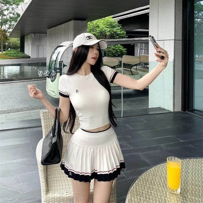 Summer Golf Clothing - Ensemble deux pièces coréen d'été décontracté