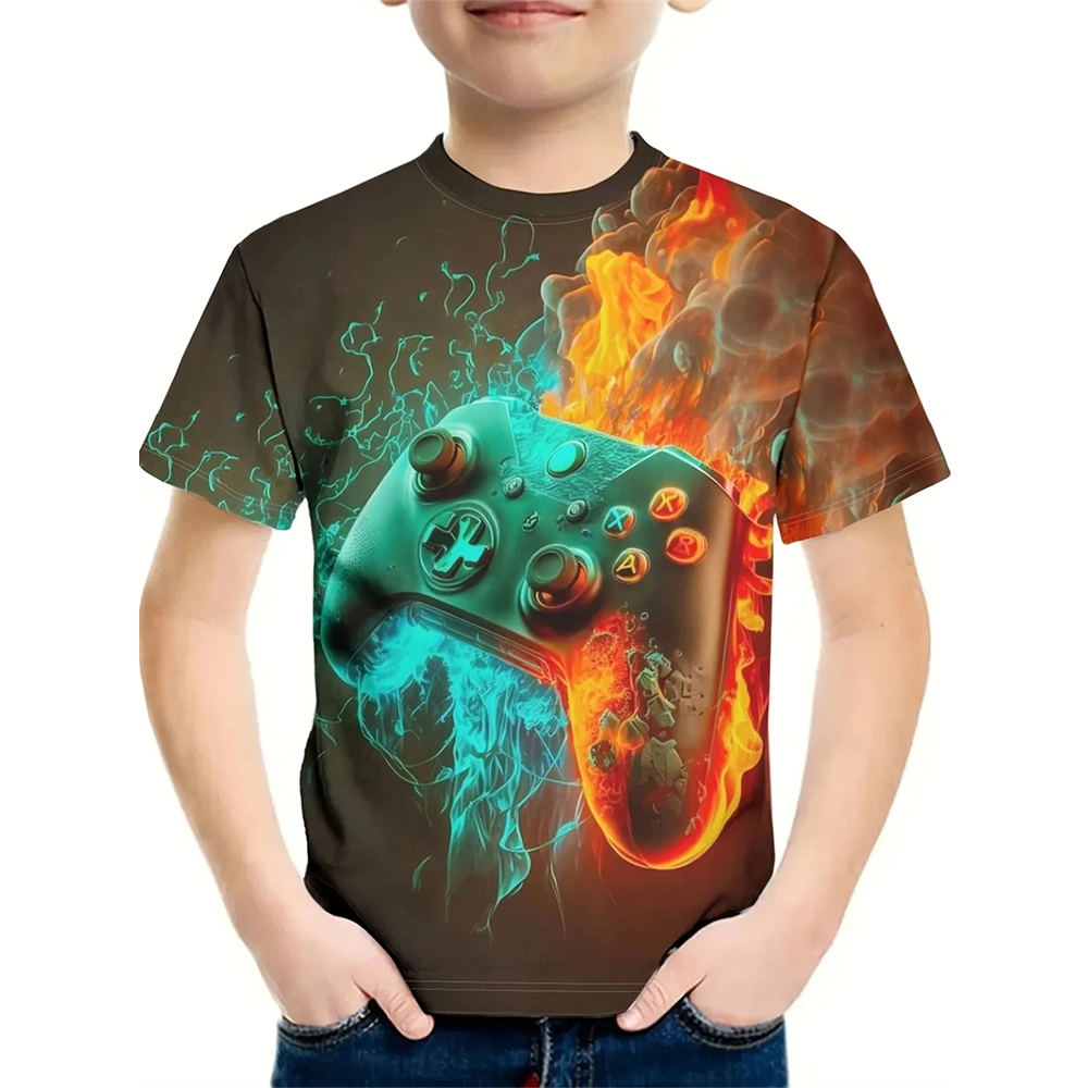 T-Shirt pour garçon imprimé 3D - Summer Clothing Drawing For Kids avis et prix