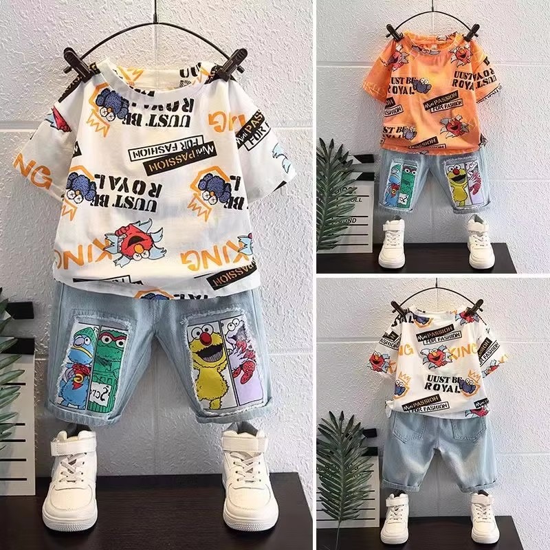 T-shirt en coton à manches cou - Summer Clothing Drawing For Kids avis et prix