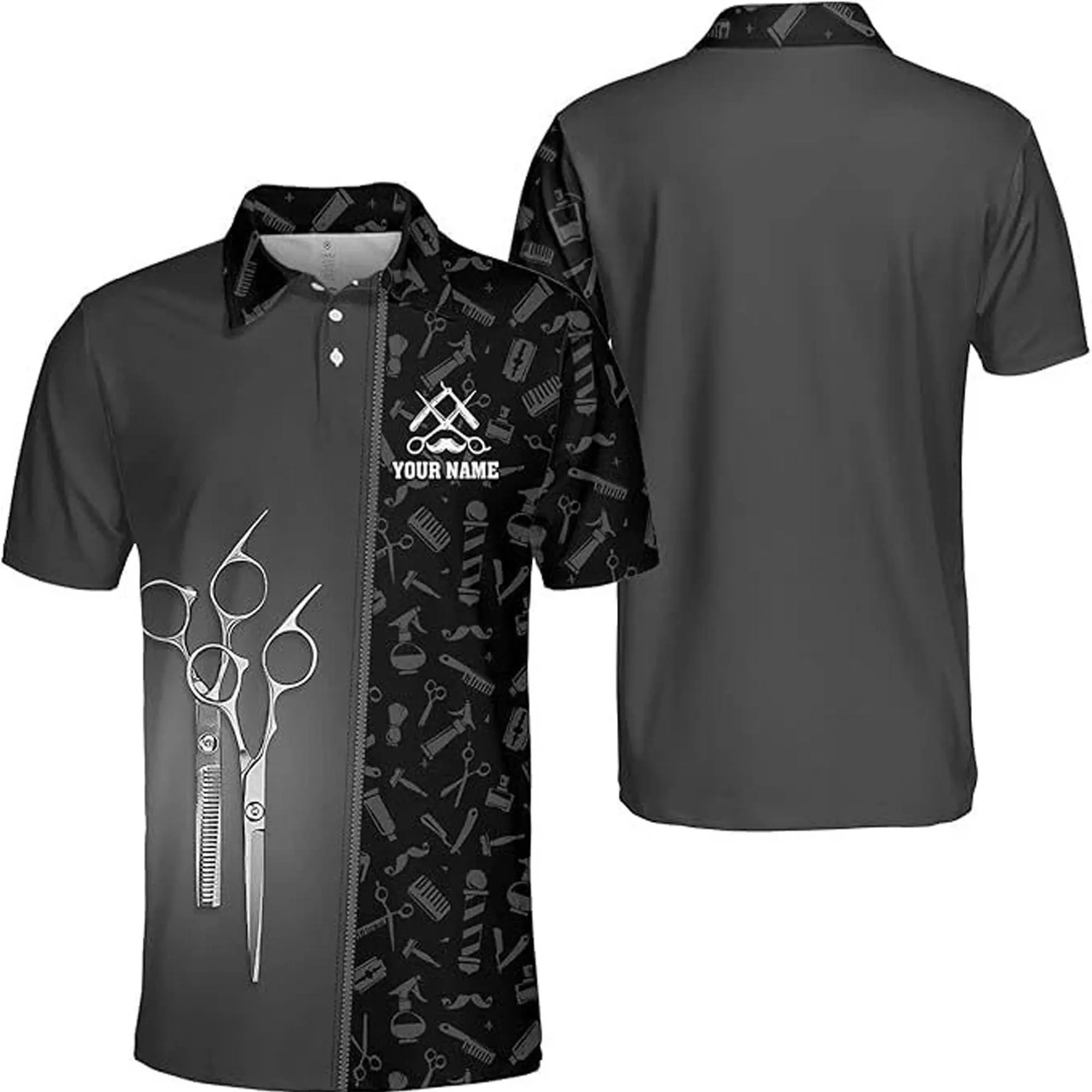 Polo de barbier à manches cour - Summer Clothing Name avis et prix
