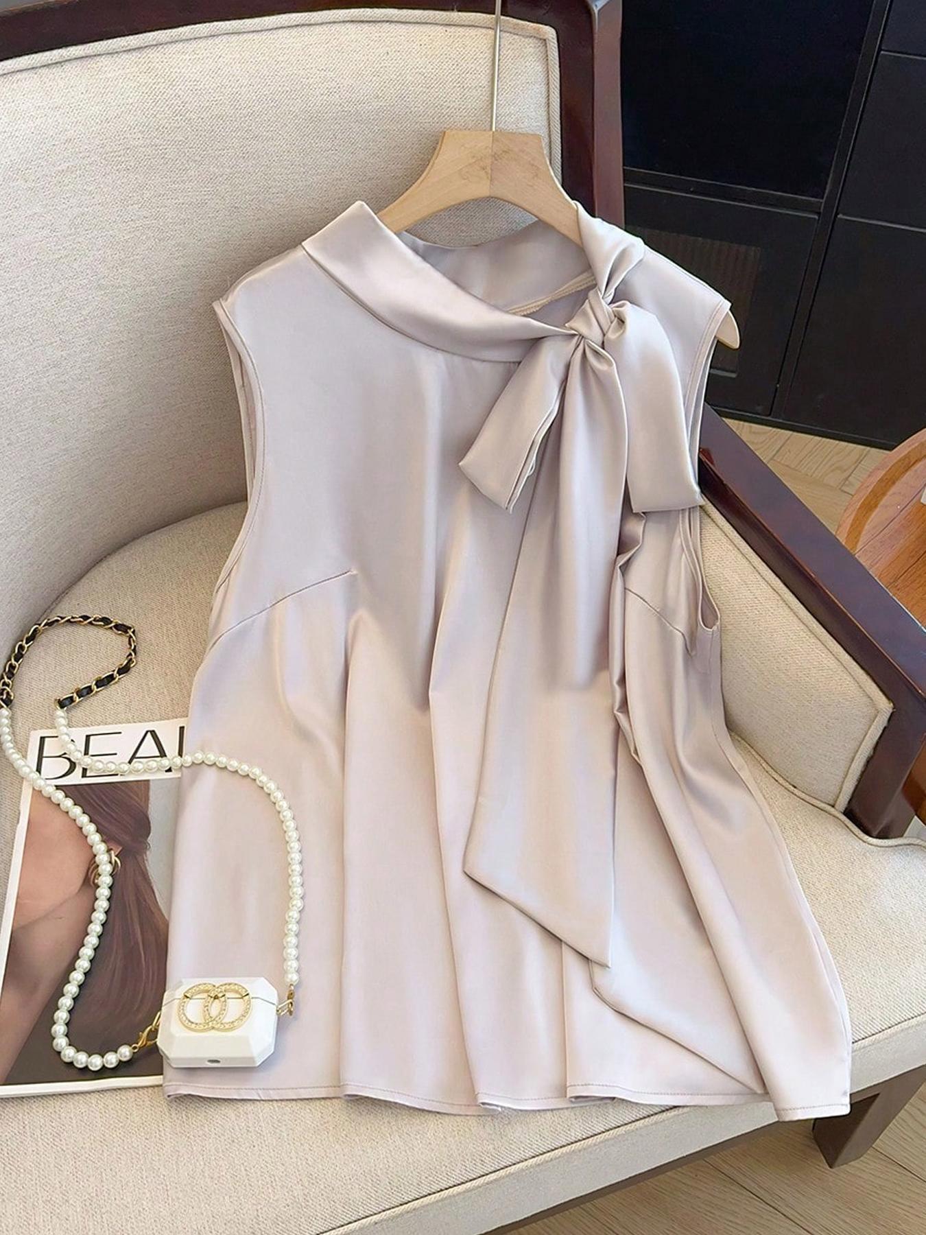 【Taille Plus】 Haut uni à nouer - Summer Clothing Wear avis et prix