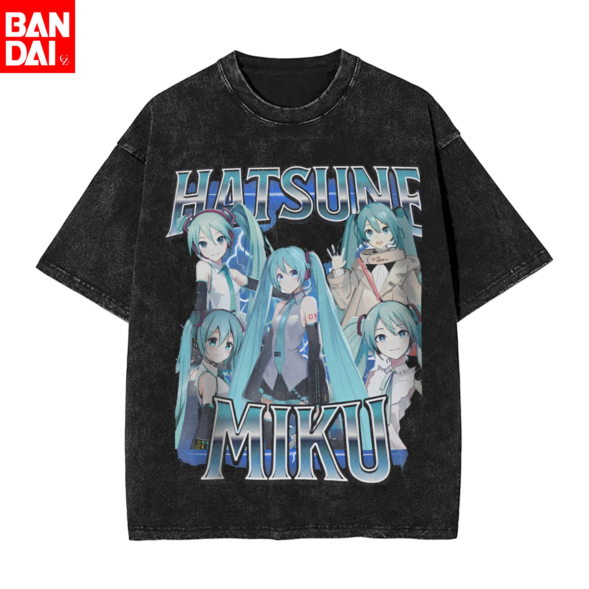 T-shirt vintage délavé Hatsune - Vintage Summer Clothing Men avis et prix