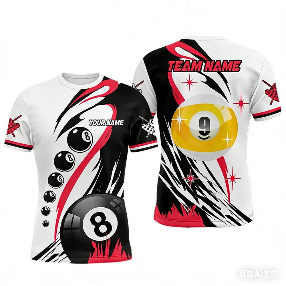 T-shirt de sport de billard te - Summer Clothing Name avis et prix