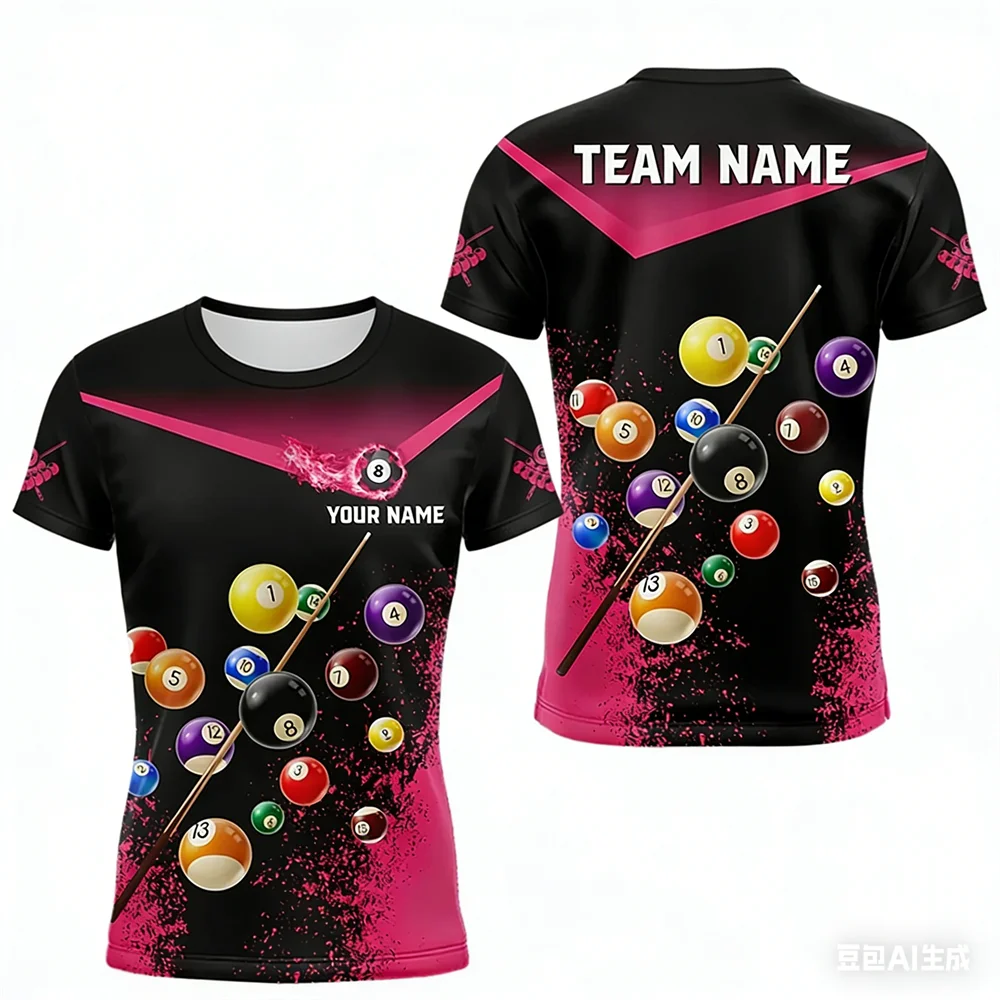 T-shirt de sport de billard te - Summer Clothing Name avis et prix